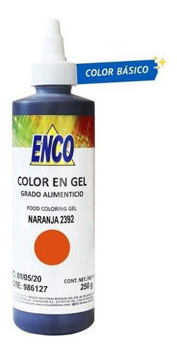 Color Gel Naranja Reposteria 250 Grs. Enco 2392-250