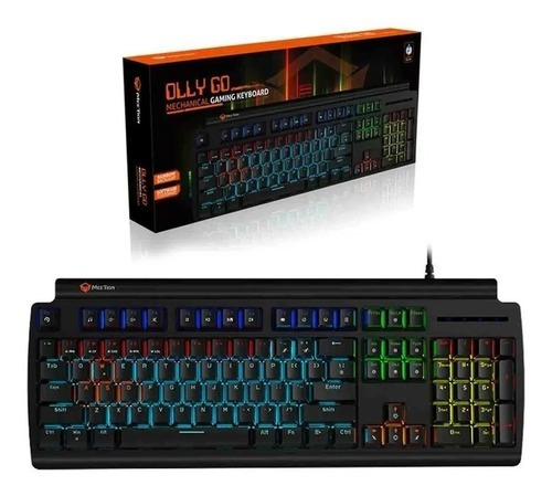 Teclado Gamer Mecánico Olly Go Mk600rd Meetion Color del teclado Negro Idioma Español Latinoamérica