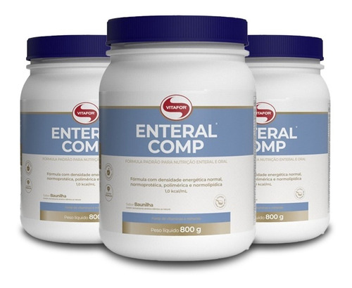 Kit 3 Enteral Completo Vitafor 800g Sabor Baunilha