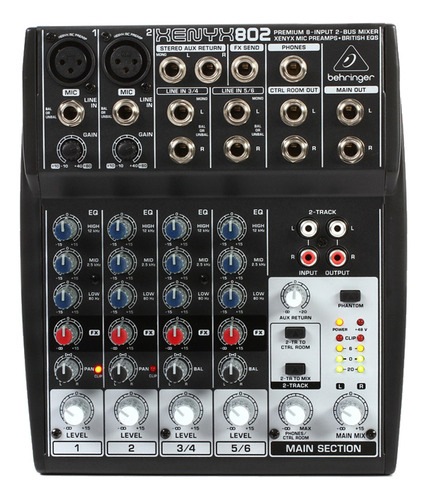 Consola Mixer Behringer Xenyx802 8 Canales Phantom La Roca - Cuotas