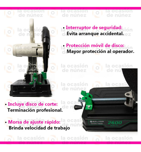 Imagen 3 de 8 de Sierra Sensitiva Salkor 2600w 4100rpm Cortadora Certificada