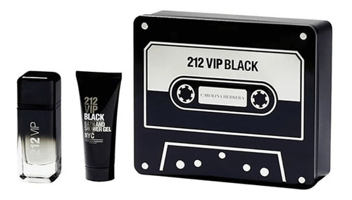 Estuche Carolina Herrera 212 Vip Black Edp 100 Ml+gel- Hombr