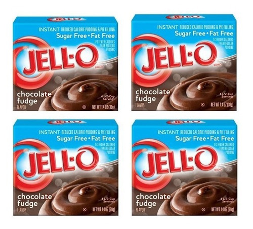 Jello Pudding En Polvo Pudin Sabor Chocolate Fat Free 4 Pack