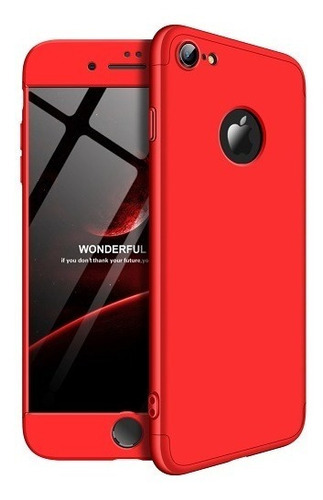 Gkk carcasa para iPhone 7 / iPhone 8 360° color roja