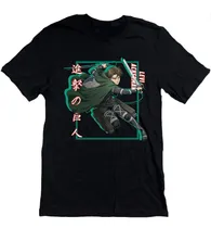 Comprar Playera Negra Levi Ackerman Attack On Titan Anime