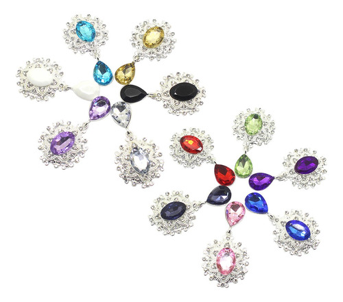10 Botones Colgantes De Broche De Diamantes De Imitación De