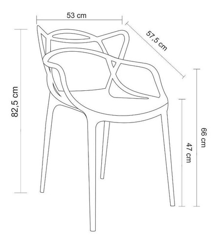 Cadeira de jantar Rivatti Allegra, estrutura de cor  nude, 1 unidade