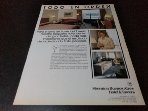 (pb366) Publicidad Clipping Hotel Sheraton Bs. As. * 1989