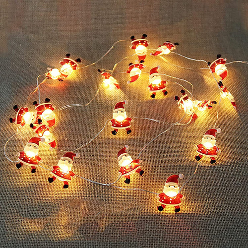 Aa Mc Luces Navideñas Solares Papá Noel 40 Led Con Forma