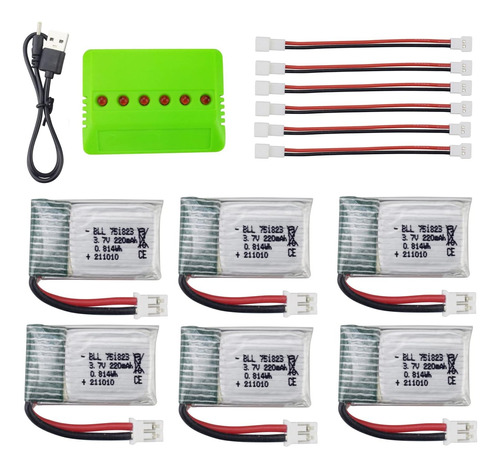 Fytoo Accesorios 6pcs 3.7v 220mah Batería De Litio Y De 6 En