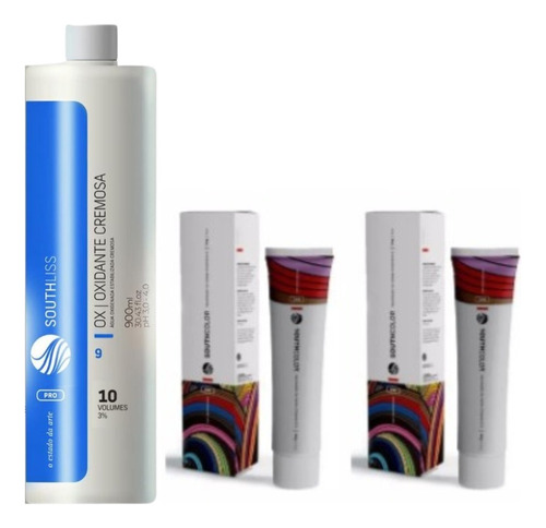 Kit 02 Colorações Southcolor + 01 Ox 10vol 900ml Southliss