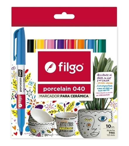 Set Marcadores Para Cerámica Porcelana 10 Unidades - Filgo