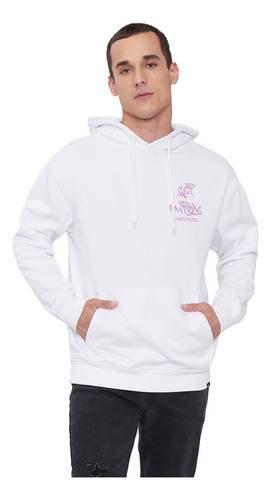 Polerón Hombre Hood Print Blanco Corona