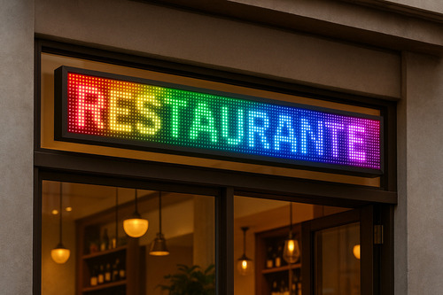 Painel Letreiro Led Rgb 130x20cm Wifi Via App A Prova D Agua 127/220v