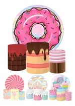 Comprar Kit Painel Redondo E Capas Sublimado 3d Confeitaria E Doces