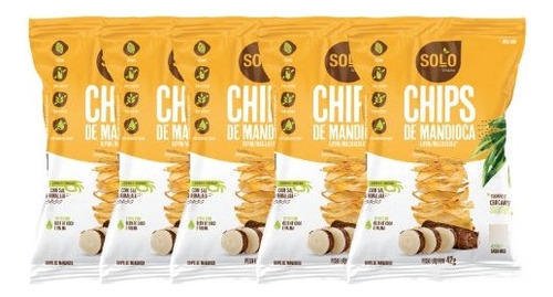Chips Mandioca Aipim Macaxeira 42g Solo Snacks Kit C/ 5 Unid