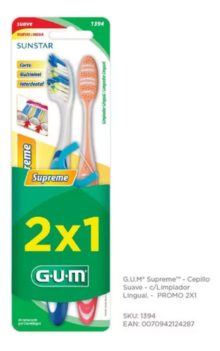 Cepillo de dientes GUM Cepillos Supreme suave suave