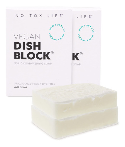 No Tox Life Bloque De Platos Vegano, 6 Onzas, Un Jabon Solid