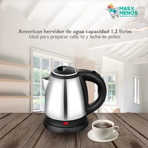 Jarra Hervidora De Agua Tetera El ctrica 1.2 Litros Acero Color