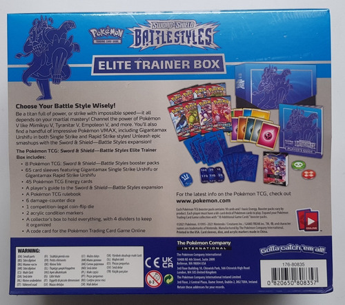Pokemon Tcg Battle Styles Elite Trainer Box Azul Nueva !!!