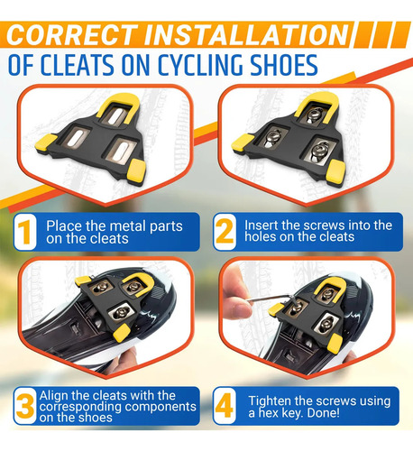 Placas Calas Bici De Ruta Amarillas 6° Compatible Con Spd-sl