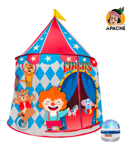 Casa De Campaña Infantil Circo Con Luces Apache En Caja Azul (Usado)