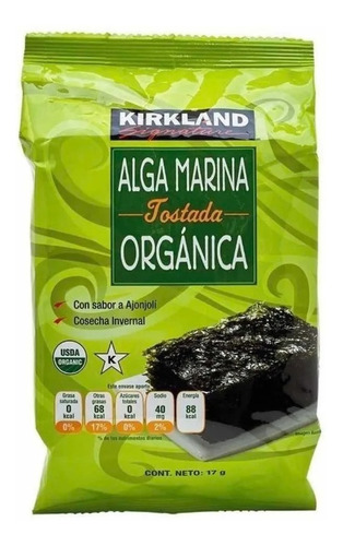 Imagen 3 de 4 de Alga Marina Organica Tostada Kirkland Signature 17g Con 10u