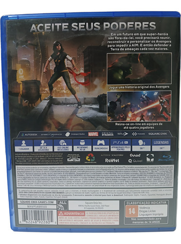 Marvel's Avengers Mídia Física Ps4 (Usado)