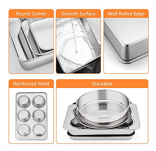 Juego De Utensilios Para Hornear, Horno Tostador E-far, 8 Pi