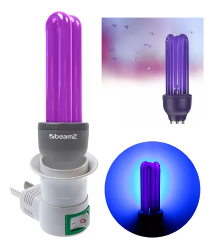 Lampara Led Repelente Luz Atrae Moscas Insectos Ultravioleta