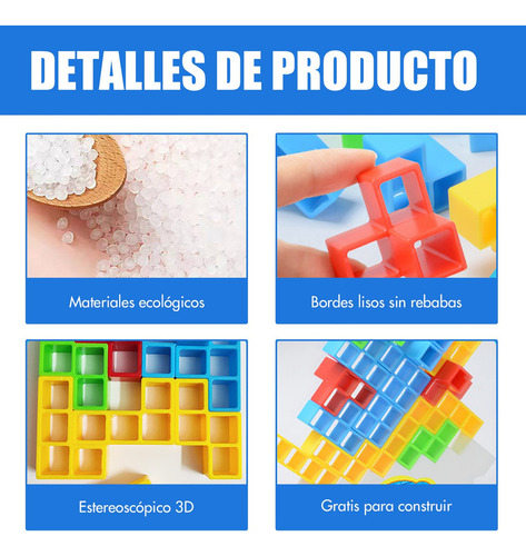 Dzh ..64pcs Torre Tetris Juego De Equilibrio Didáctico
