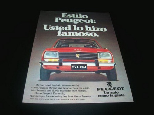 (pa042) Publicidad Clipping Peugeot 504 * 2000 Se * 1978