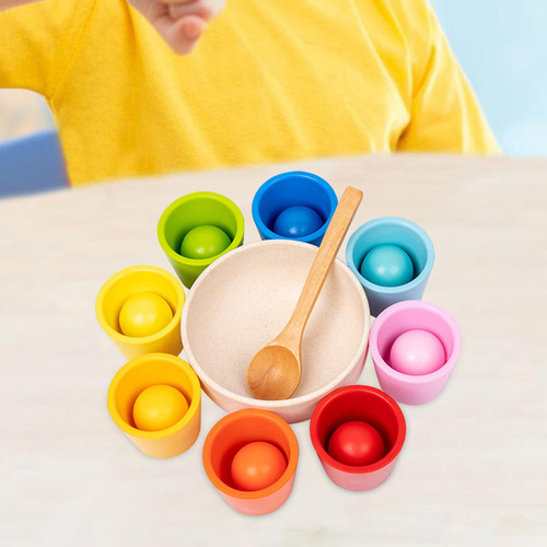 Bolas En Tazas Juguetes Juego De Clasificación De Colores