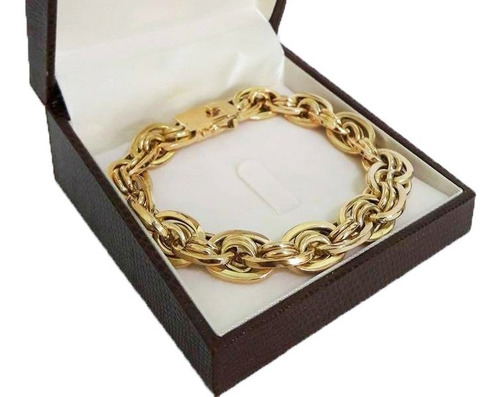 Pulseira Imperador 32 Gramas 13mm Ouro 18k