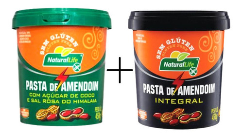Kit Pasta De Amendoim Integral+açucar De Coco Com Sal Rosa 