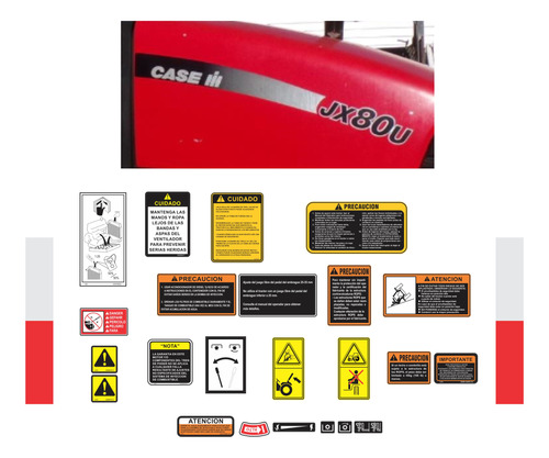 Calcomanías Para Tractor Agrícola Jx80 2wd En Español