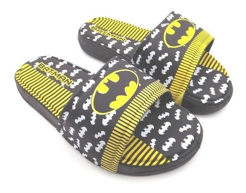 Chinelo Slide Infantil Masculino Comfort Batman Preto