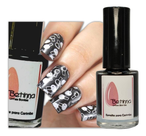 Imagem 5 de 10 de Kits Esmalte Para Carimbo Unhas Grátis Diluidor