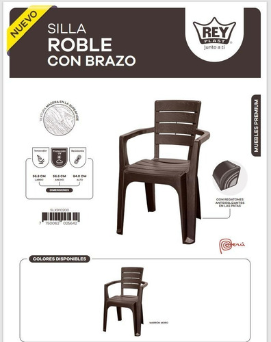 Silla Comedor/terraza/camping Rattan Con Apoyabrazos