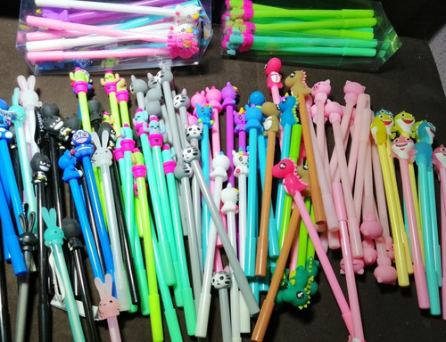 Plumas Kawaii, Lote 10 Piezas. Mayoreo Regreso A Clases 