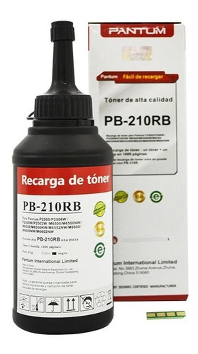 Toner Recarga Original Pantum Pb-210rb 1600 Copias Refill