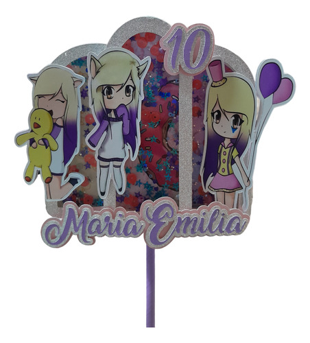 Toppers O Pinche Para Torta Lyna Vallejos Personalizado 3d