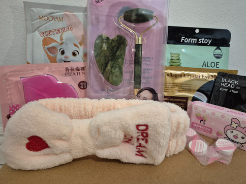 Set Skincare Regalo Completo. Mascarillas+rodillo+parches