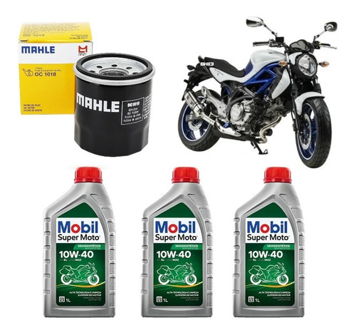 Gladius 650 Kit Troca De Óleo Suzuki Mobil 10w40 Oc1018