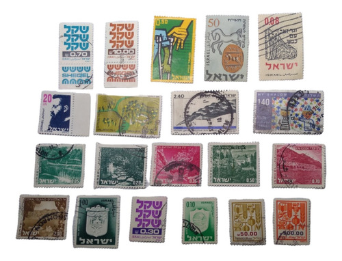 20 Timbres Postales De Israel Años 60 Y 70 S Con Sello. B