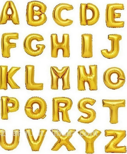 Globos Metalizados, Letras Y Números 46 Cm