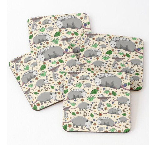 Set Posavasos Familia De Zarigüeya, Zarigüeya Calidad Premiu