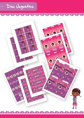 Kit Imprimible Invitación Dra. Juguetes Envoltorios Stickers