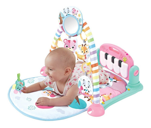 Tapete De Atividades Com Piano E Bluetooth Maxibaby - Rosa