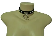 Comprar Gargantilha Choker De Couro Com Spikes